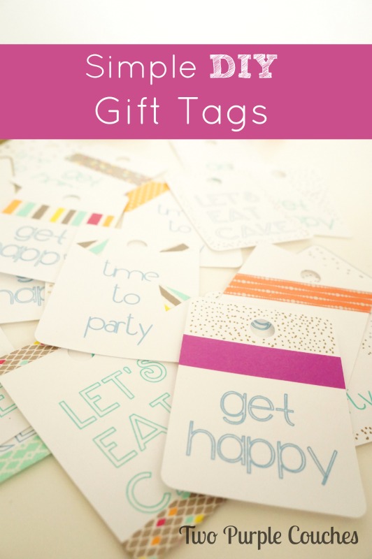 Simple DIY Gift Tags - two purple couches