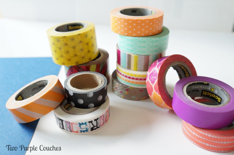 Love me some pretty washi tape! via www.twopurplecouches.com