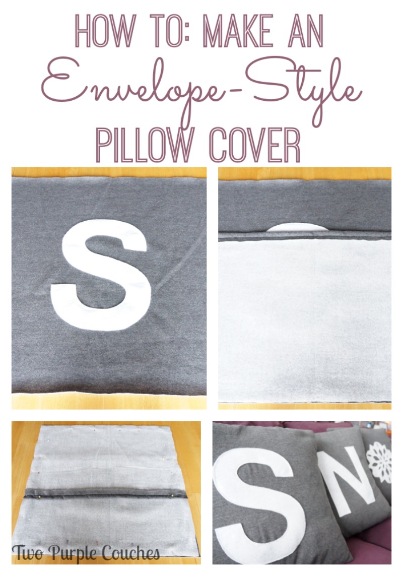 How to make an envelope pillow cover via www.twopurplecouches.com