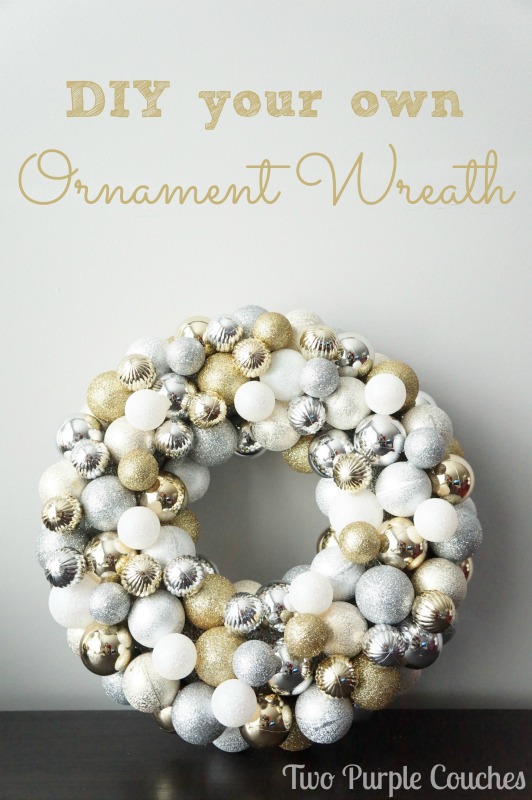 DIY Ornament Wreath via www.twopurplecouches.com