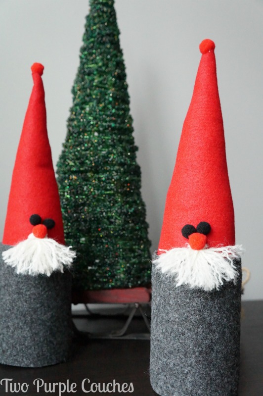 Garnet Hill inspired Felt Trolls Holiday Decor via www.twopurplecouches.com