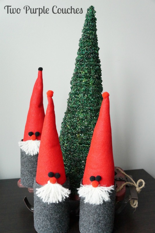 Holiday Christmas Felt Trolls Decor via www.twopurplecouches.com