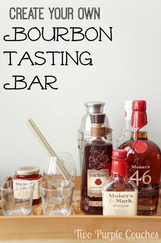 Create your own Bourbon Tasting Bar. via www.twopurplecouches.com