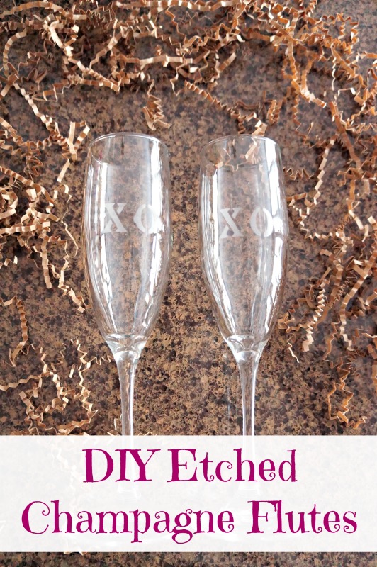 DIY Etched Champagne Flutes 