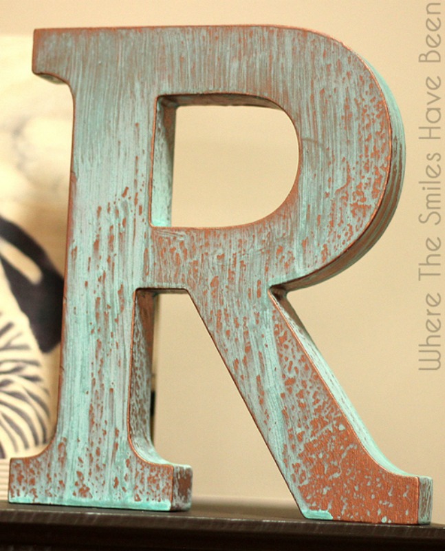 Creative Spark Feature: DIY Faux Copper Letter from Where the Smiles Have Been 