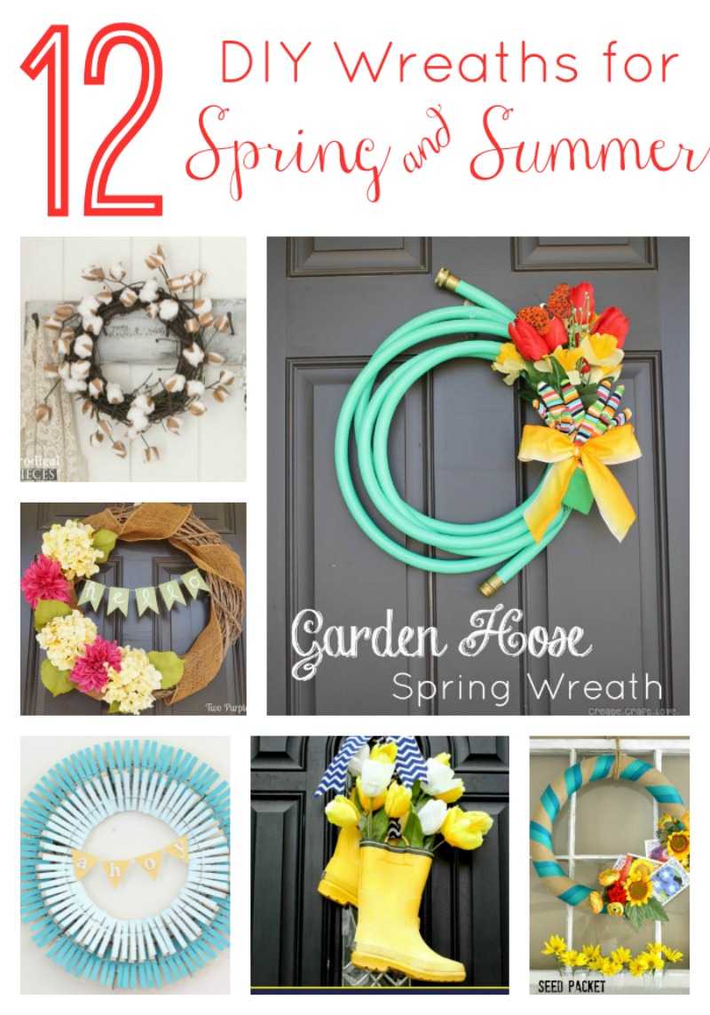 12 DIY Wreaths for Spring and Summer via www.twopurplecouches.com