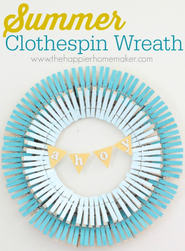 Summer Clothespin Wreath from The Happier Homemaker