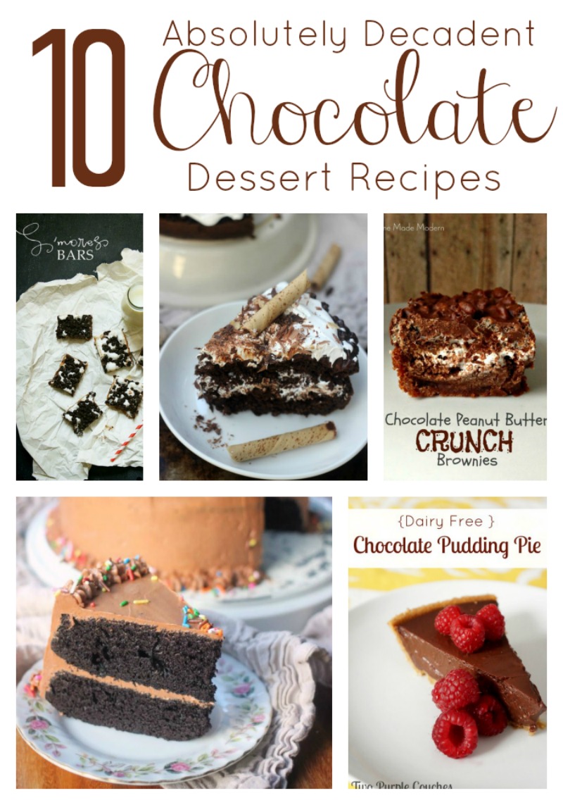 10 Decadent Chocolate Desserts via www.twopurplecouches.com