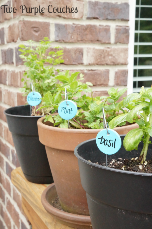 DIY your own set of herb garden markers from clay. via www.twopurplecouches.com