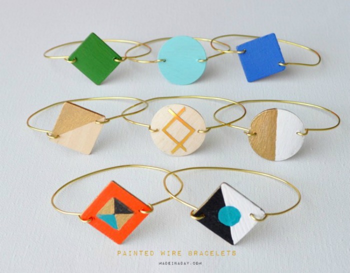 Creative Spark Link Party Feature: Painted Wood and Wire Bracelets from Made In A Day