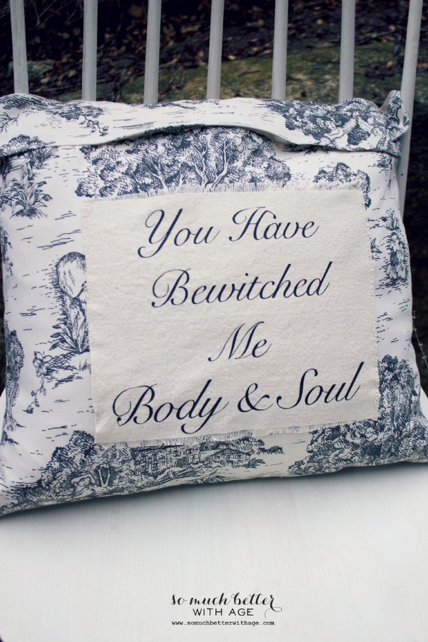 "You Have Bewitched Me, Body & Soul" pillow cover from So Much Better With Age