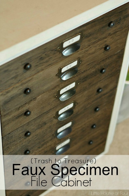 Creative Spark Link Party Feature: Faux Specimen File Cabinet from Little House of Four