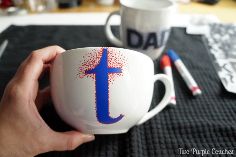 How to make a dotted Sharpie mug. via www.twopurplecouches.com