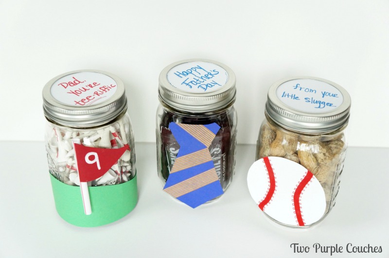 Mason Jar Gifts - Father's Day Gifts via www.twopurplecouches.com