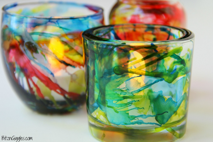 Creative Spark Feature: Alcohol Ink Votives from Bitz 'n Giggles