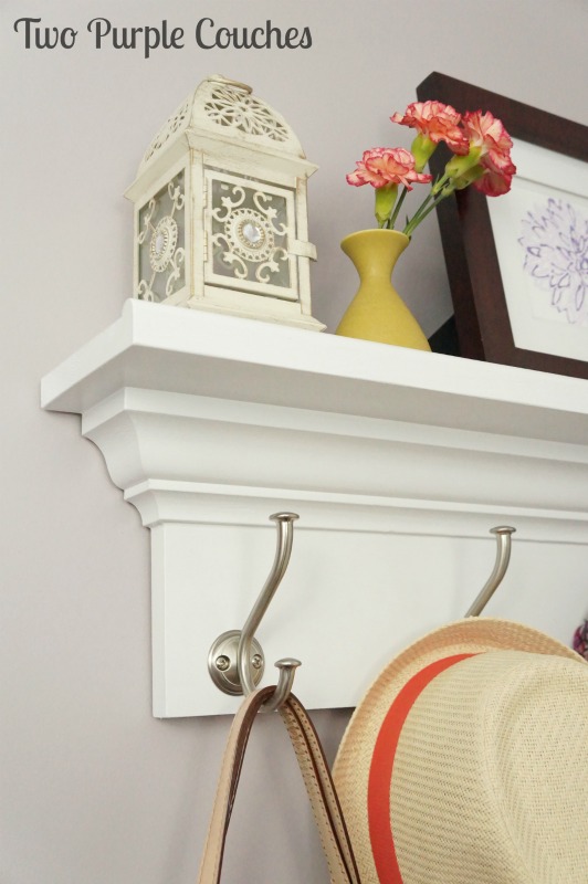 Find the tutorial for how to built this wall shelf at www.twopurplecouches.com