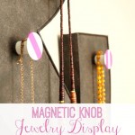 Make your own Magnetic Knob Jewelry Display using IKEA Enudden Knobs. via www.twopurplecouches.com