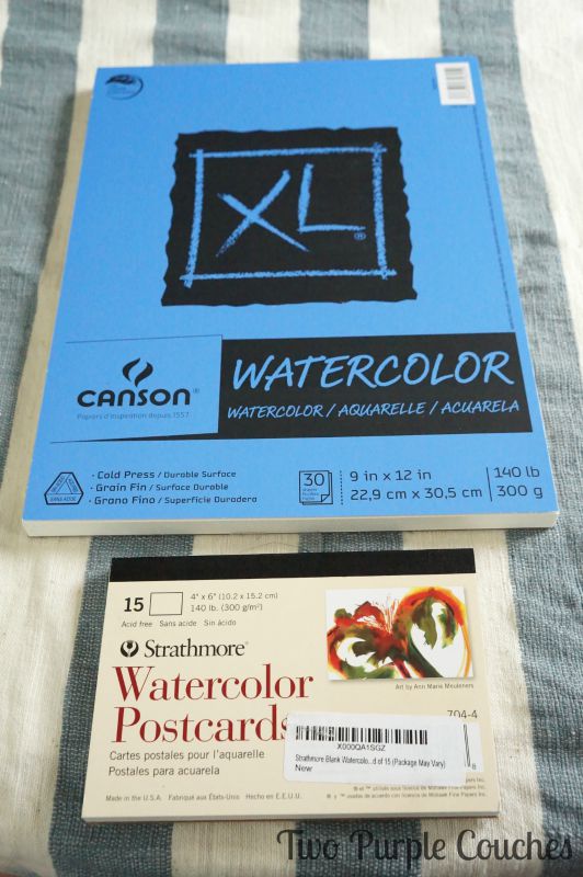 Types of watercolor paper. via www.twopurplecouches.com
