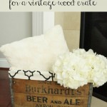 How to make a fabric liner for a vintage wooden beer crate. via www.twopurplecouches.com