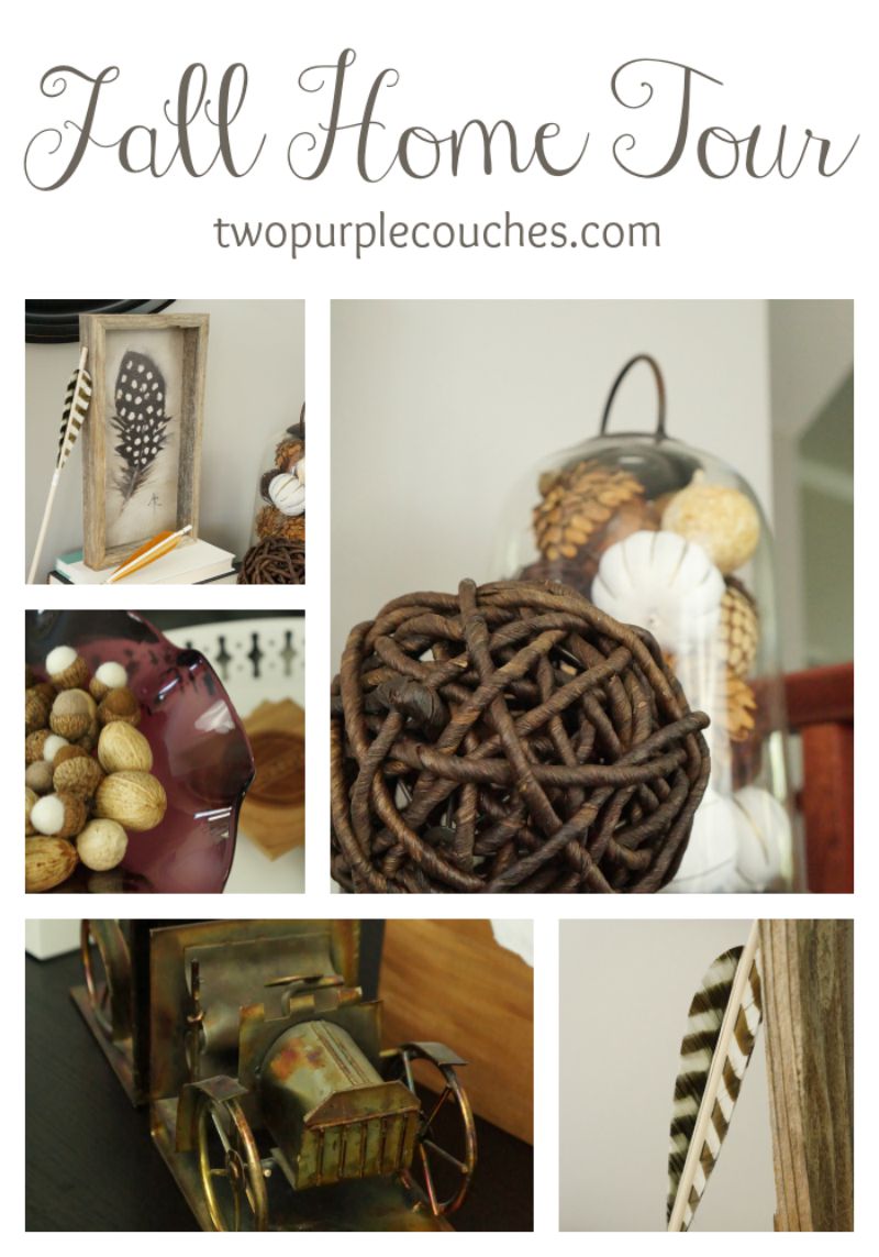 Fall Home Tour - neutral, natural, and vintage with pops of purple. via www.twopurpleouches.com