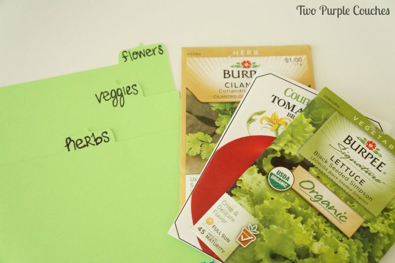Label tabbed cards for organizing your seed collection. via www.twopurplecouches.com