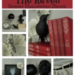 Create this spooky Halloween mantel decor inspired by Edgar Allen Poe's "The Raven". Quoth the raven, 'Nevermore!' via www.twopurplecouches.com