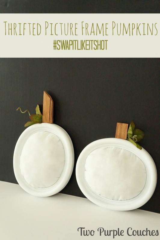 Did you know that you can create pumpkins from thrifted picture frames? See how with this tutorial! via www.twopurplecouches.com