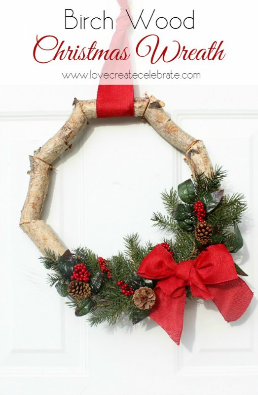 Christmas Birch Wood Wreath from Love Create Celebrate