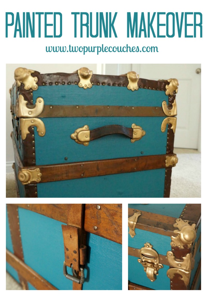 Incredible vintage steamer trunk makeover! From blah to bold and beautiful.