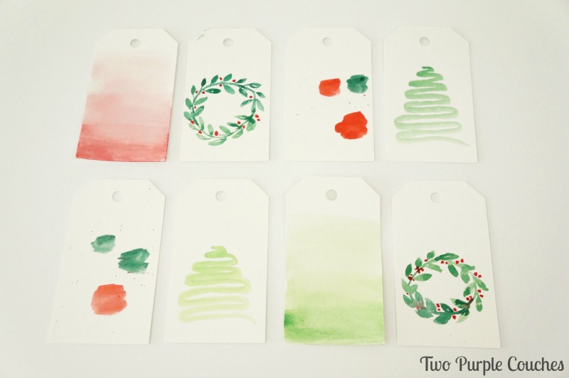 Make your own watercolor Christmas gift tags! Simple yet so pretty! 
