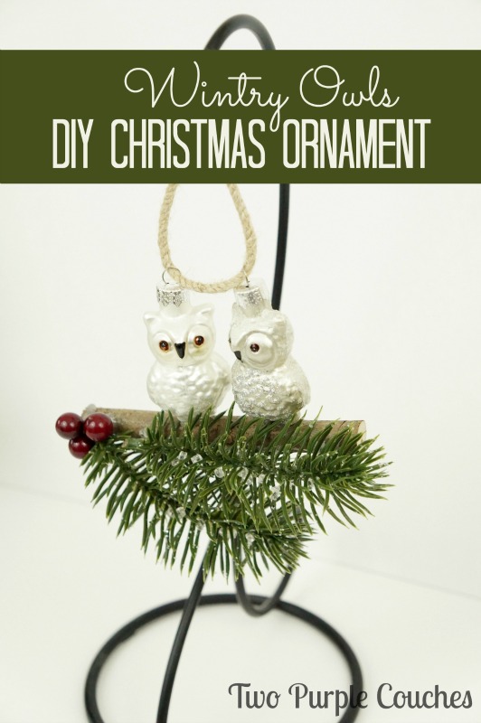 A perfect ornament for the owl-lover in your life! Simple diy Christmas ornament made from items you can find at the craft store. Perfect holiday decor or gift idea. 