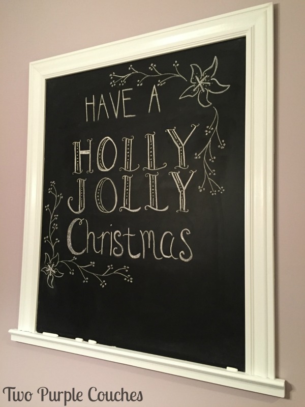 Cute idea for a hand-lettered Christmas chalkboard