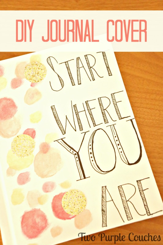 Want to journal more this year? Make your own journal cover using markers, watercolors and cardstock confetti!