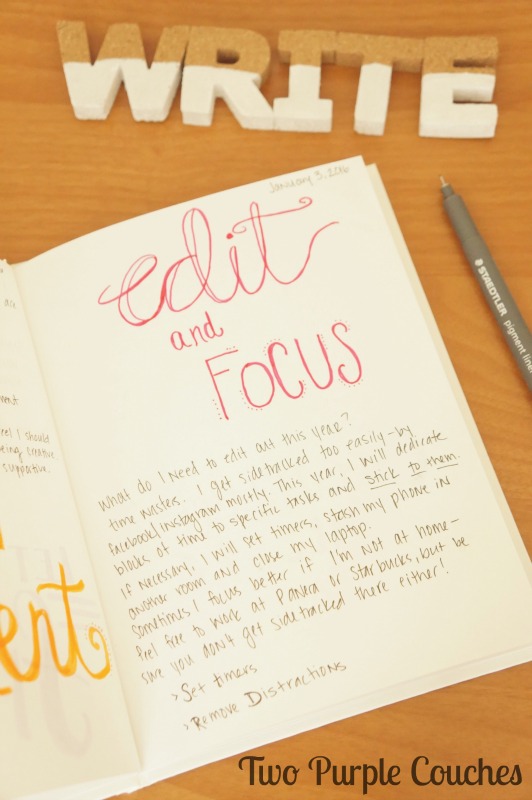 Hand-Lettering journal - creative goals for 2016