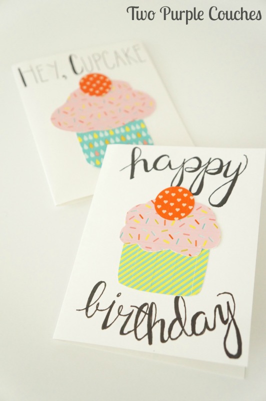 Simply adorable washi tape cupcake birthday cards
