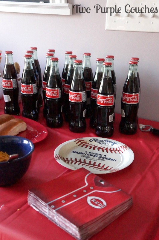 Serve Coke in bottles for a baseball themed baby shower or party 