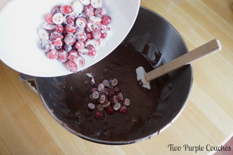 fold fresh cranberries into cupcake batter