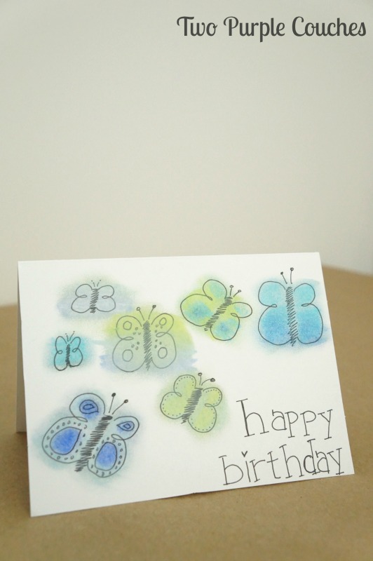 How to make a sweet and simple butterflies birthday card with a pen and Faber-Castell Gelatos.