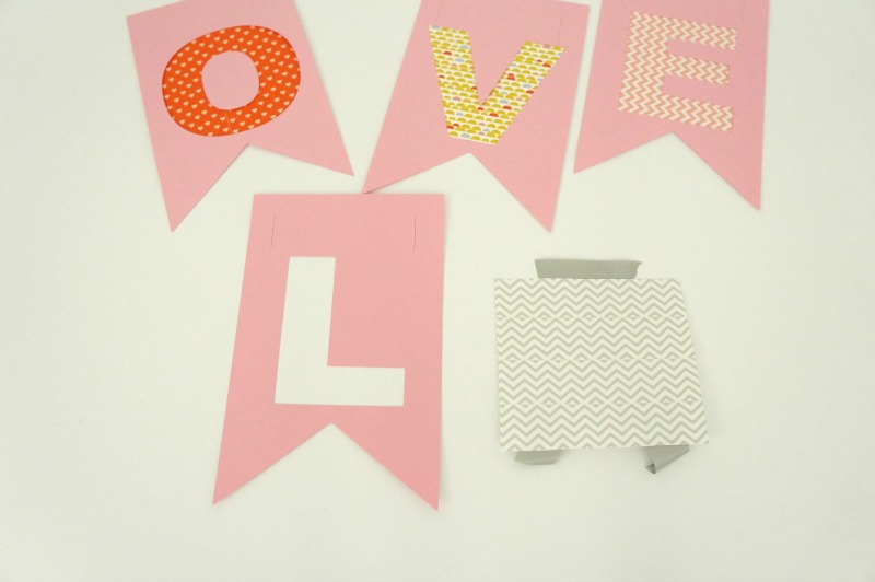 how to make a washi tape banner for Valentine's Day