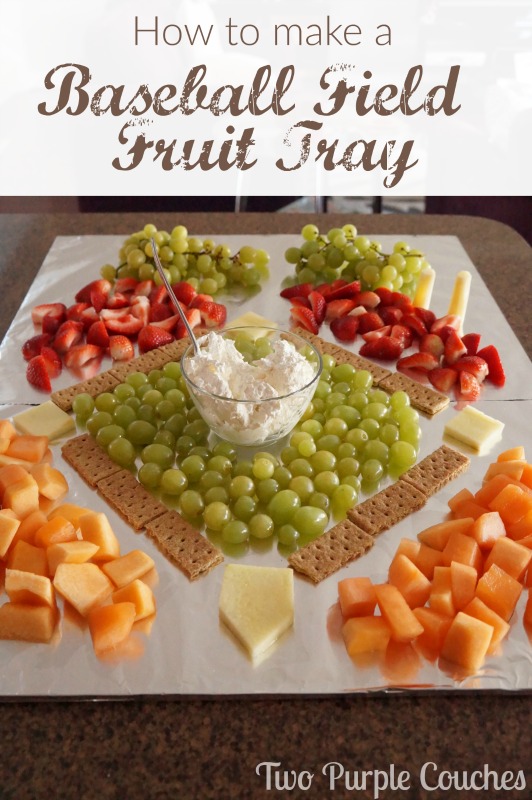 Wow your guests with this fun and clever baseball field fruit tray. Perfect for a sports themed birthday party or baby shower! 