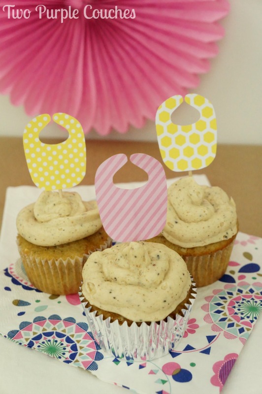 Cute baby bibs cupcake toppers for a baby shower