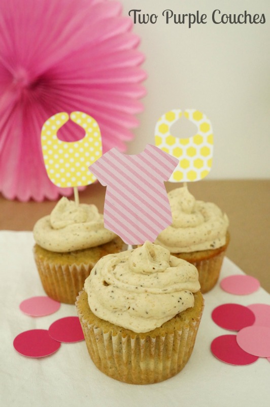 Adorable baby shower cupcake toppers