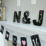Pretty DIY chalkboard letters and banner for a garden party bridal shower