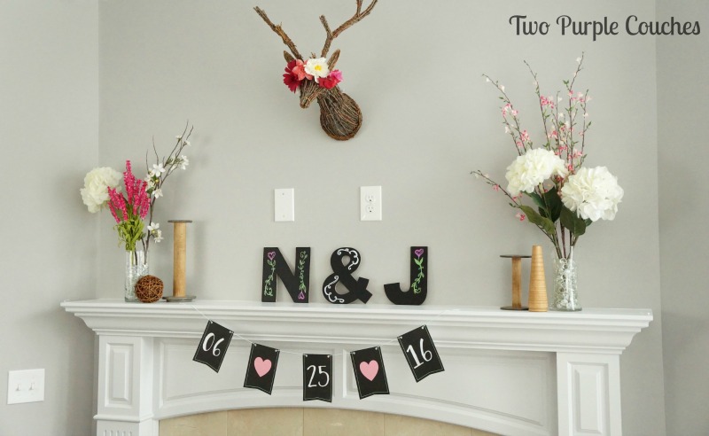 Monograms are a sweet touch to any bridal shower. See how easy it is to create pretty chalkboard-style monogram decor with this simple tutorial! 