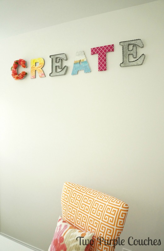 Colorful craft room artwork - word art crafts