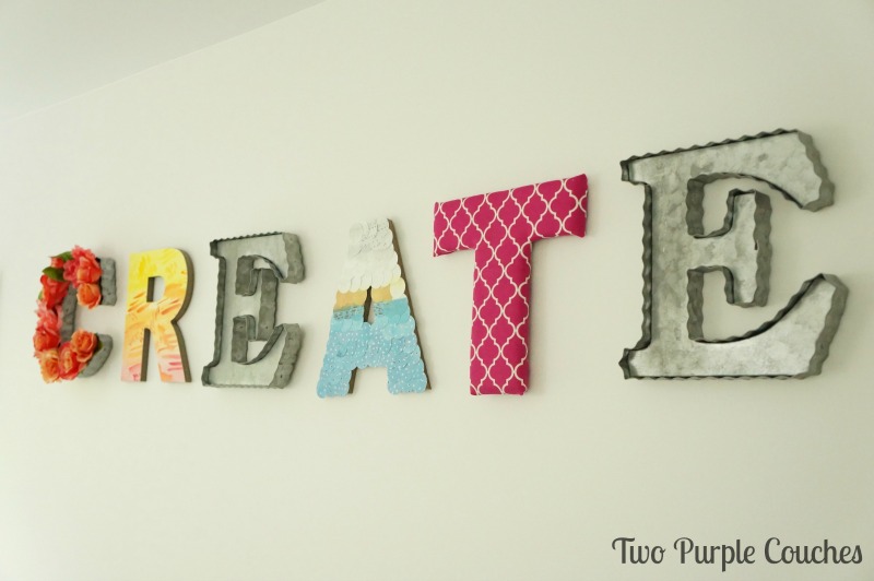 Colorful craft room artwork - word art crafts