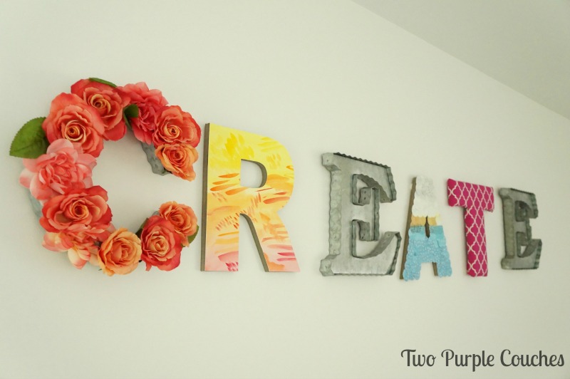 Colorful craft room artwork - word art crafts