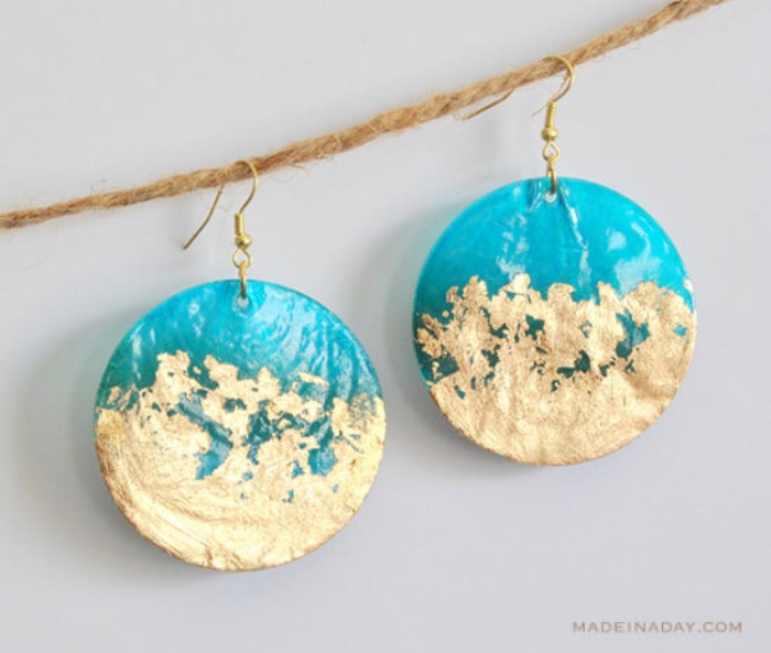 DIY Gold Gilded Earrings from Made in a Day