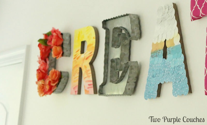 Unique and creative Anthropologie Inspired Wall Letter craft is perfect for home decor or monogram art or decor in a craft room or kid's bedroom. 