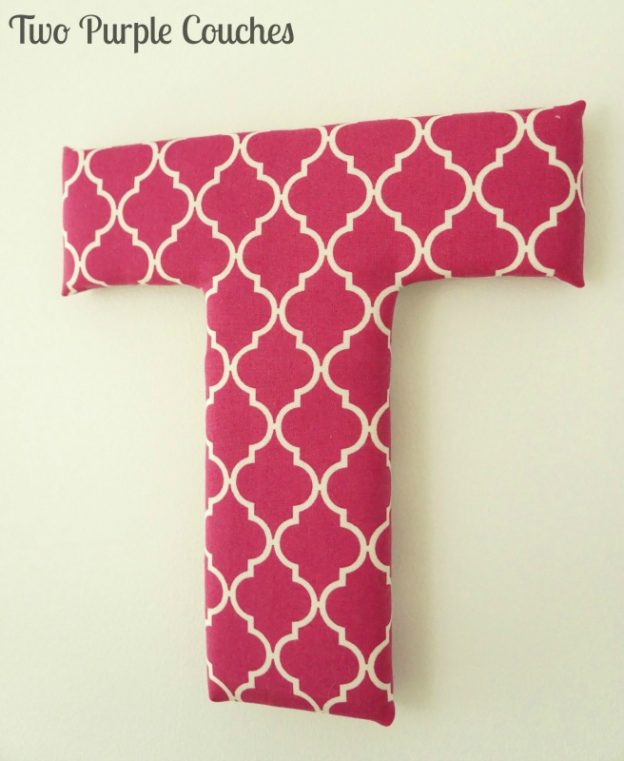 How to make fabric covered letters. This cute craft idea makes great DIY wall decor for a craft room or bedroom.